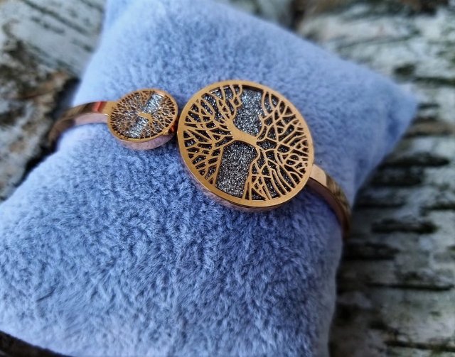 Červený náramek se stromem života > varianta Chirurgická ocel