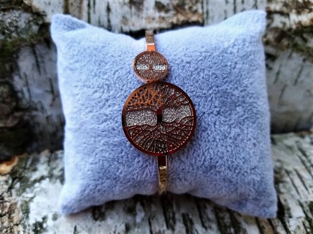 Červený náramek se stromem života > varianta Chirurgická ocel