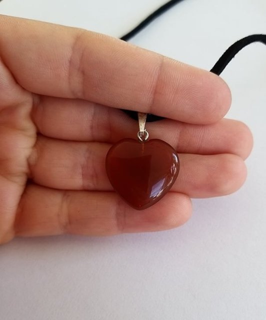 Náhrdelník minerálové srdíčko > varianta Karneol