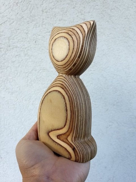 Dřevěná kočička > varianta Bříza