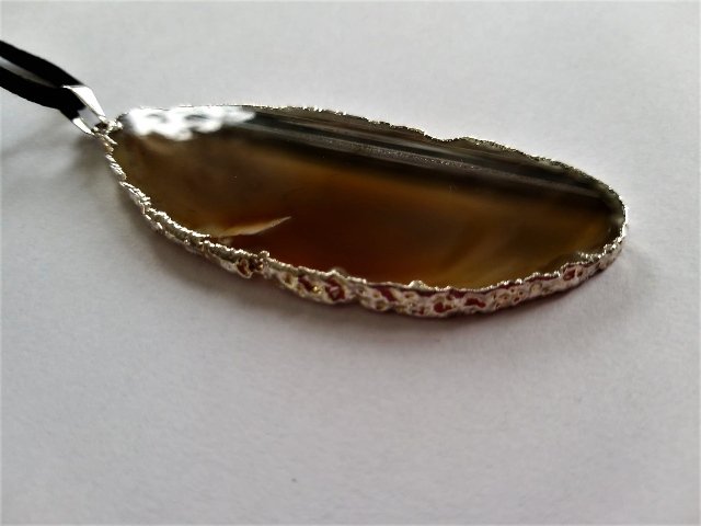 Achátový plátek > varianta Hnědo - černý