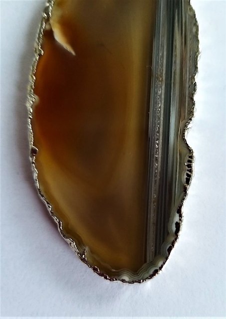 Achátový plátek > varianta Hnědo - černý