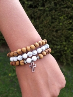 Set dřevěných náramků s magnezitem > varianta PÁNSKÁ,DÁMSKÁ,DĚTSKÁ