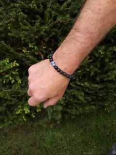 Pánský náramek z lávy se sodalitem a onyxem > varianta pánský