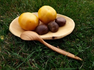 Topolový talířek na ovoce se lžičkou > varianta TPTC1