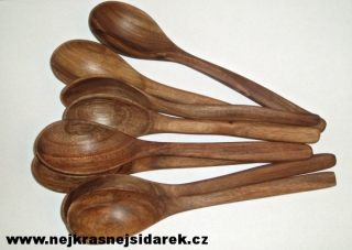 Dřevěná lžíce - Na teplé jídlo - Ořešák tmavý > varianta tmavá - střední